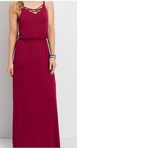 Plus size strappy neck maxi dress